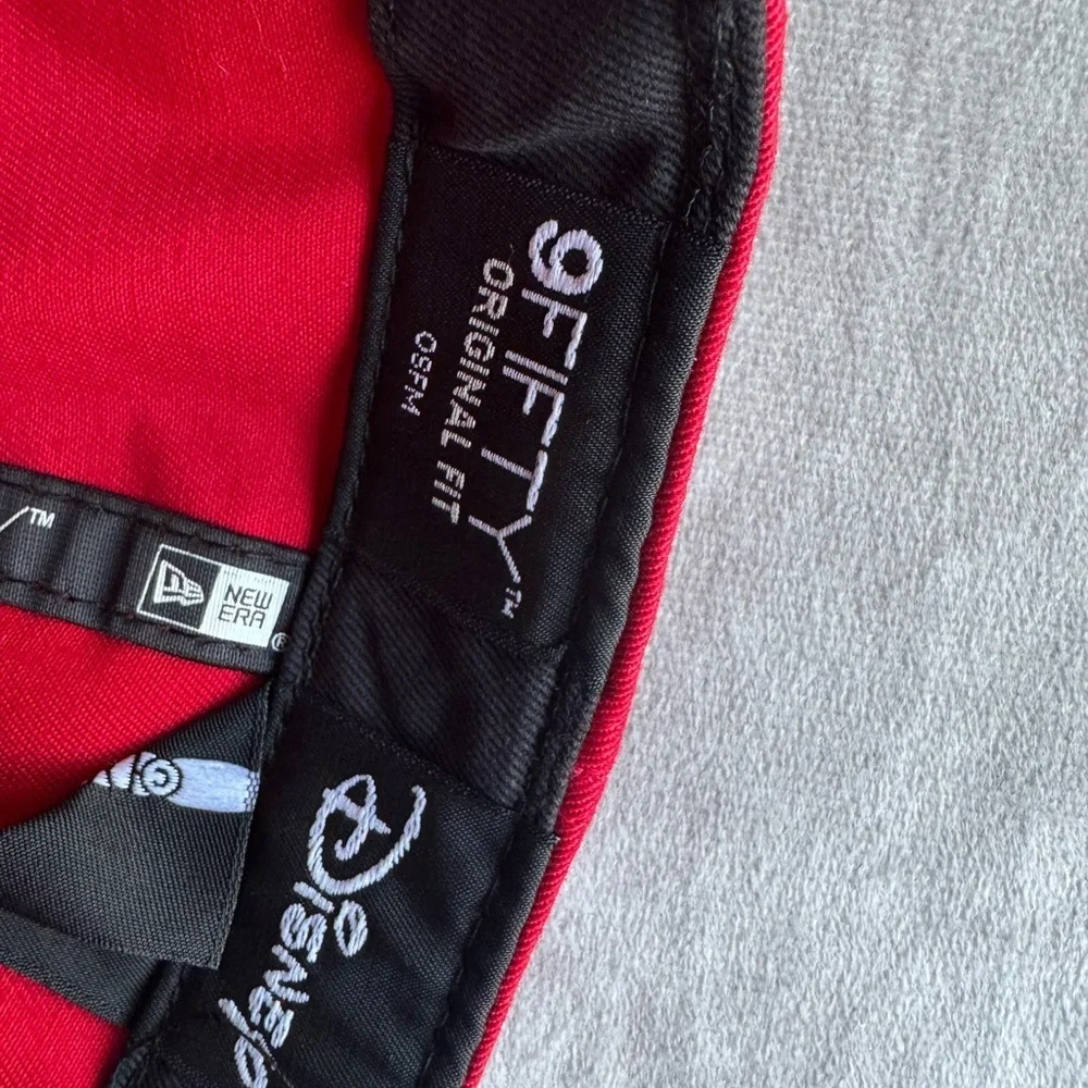 New Era Red and Black Cap with Mouse Design